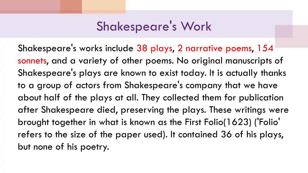 shakespeare s work