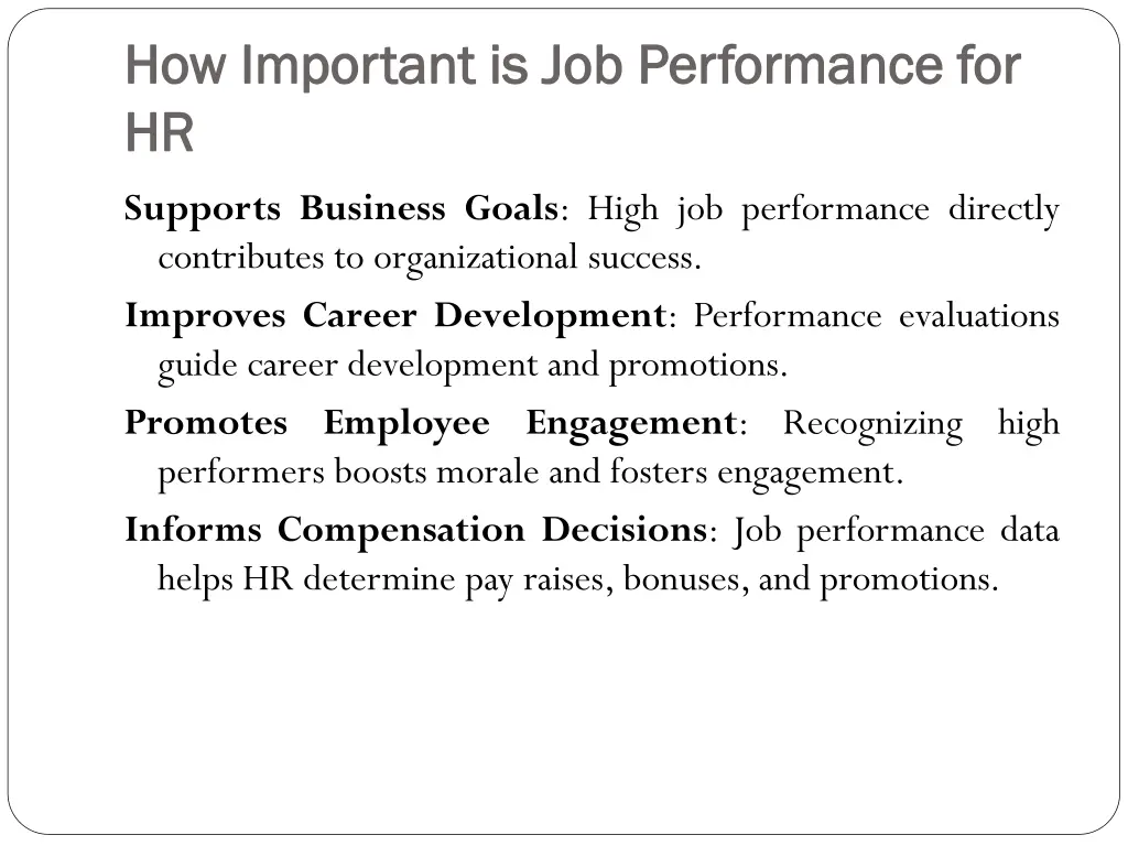 how important is job performance