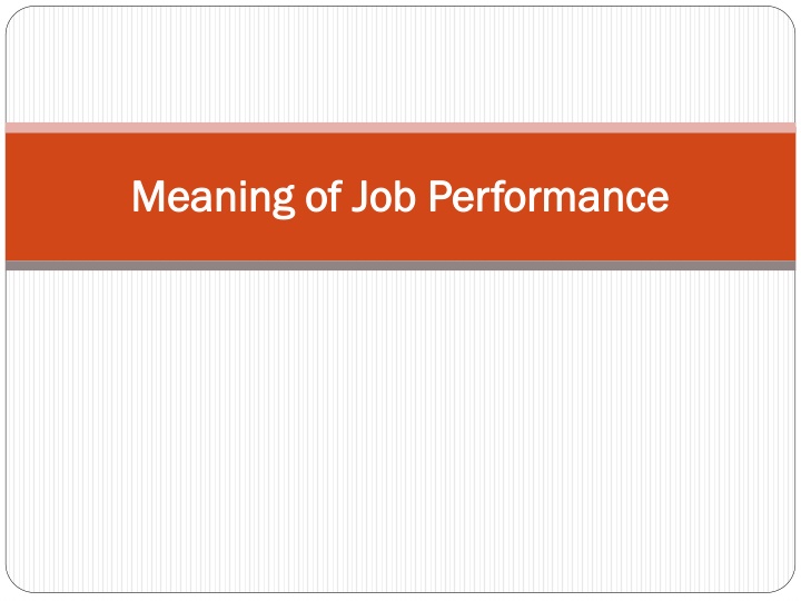 meaning of job performance meaning