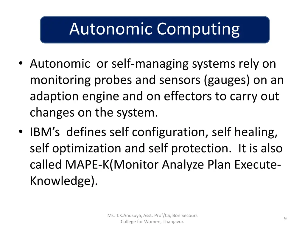 autonomic computing