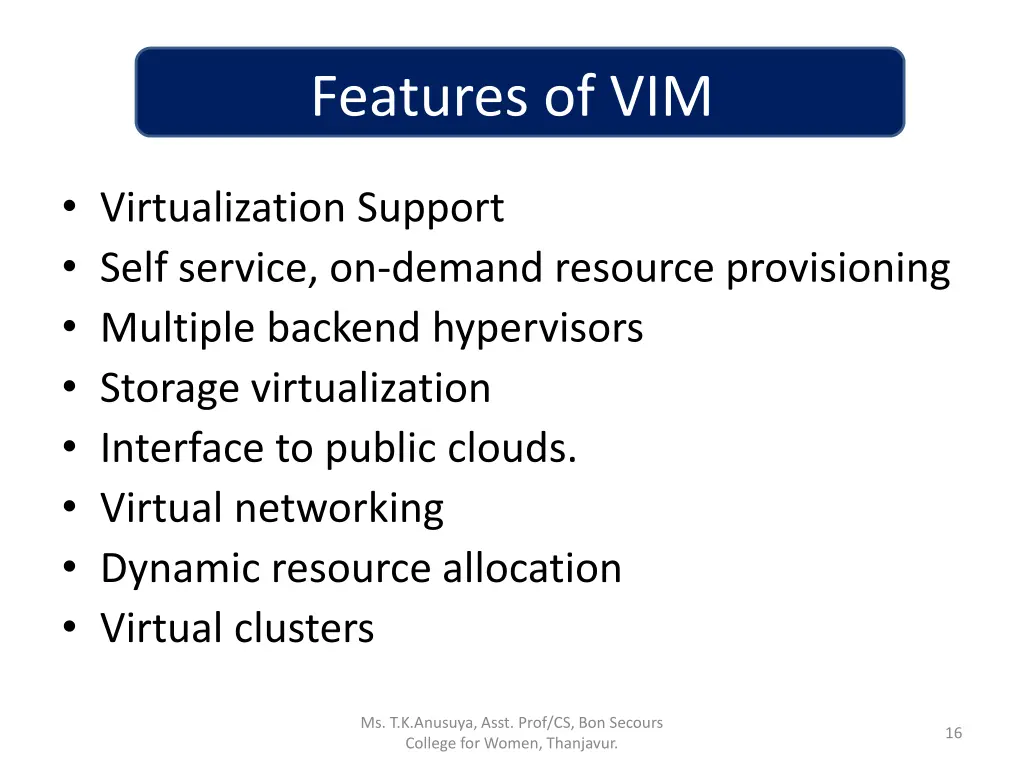 features of vim
