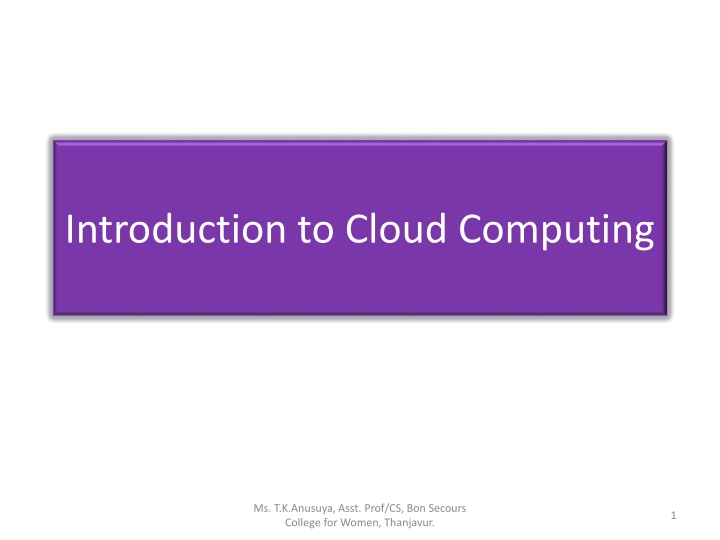 introduction to cloud computing