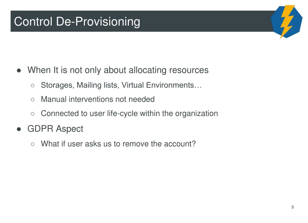 control de provisioning