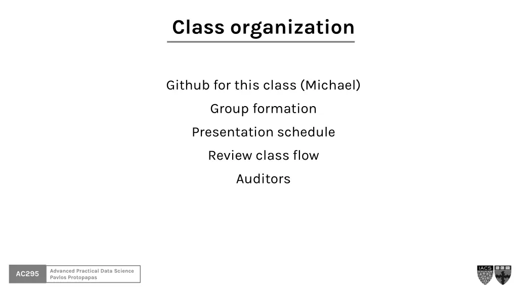 class organization