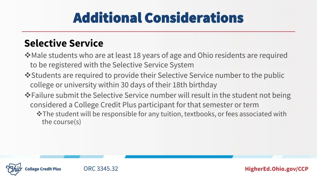 additional considerations additional 1