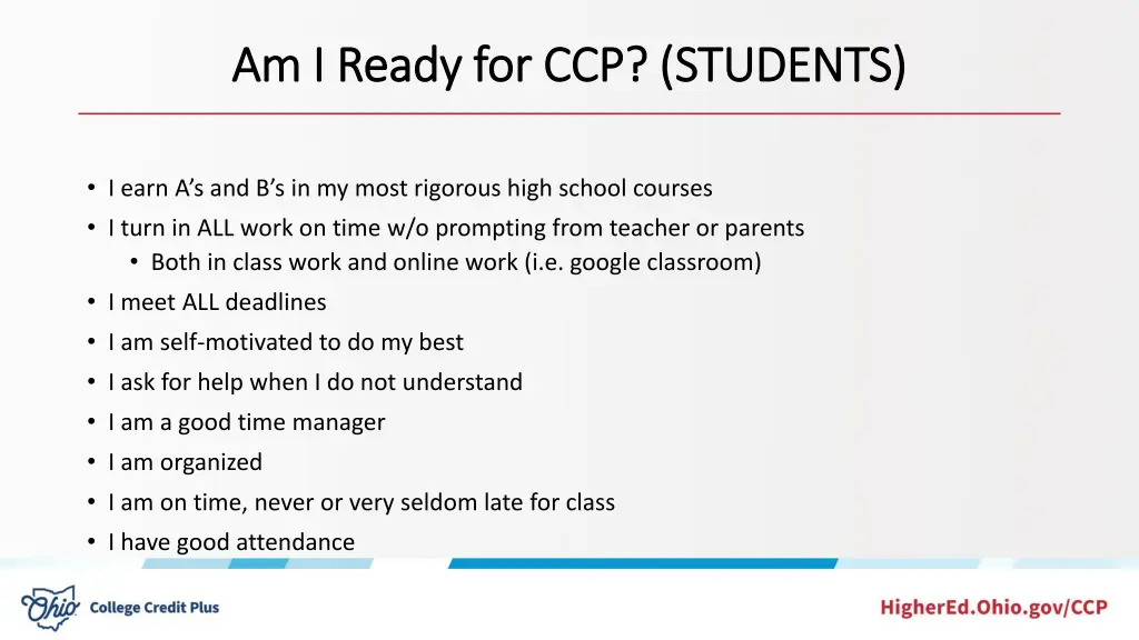 am i ready for ccp students am i ready