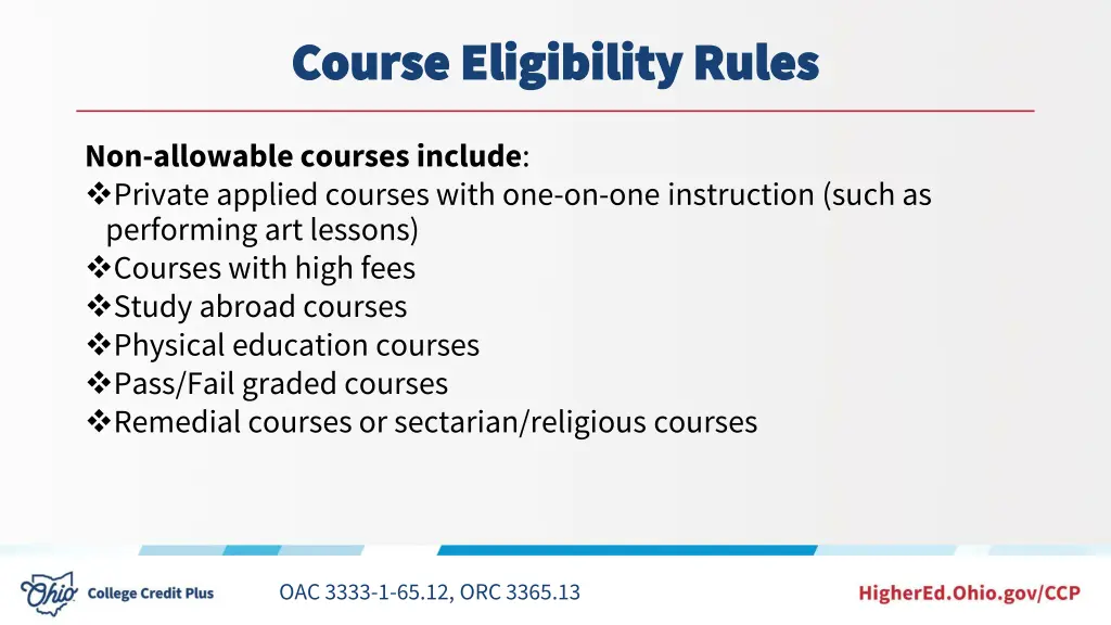 course eligibility rules course eligibility rules 1