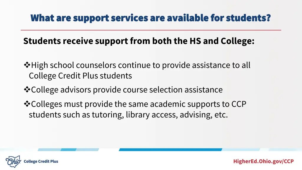 what are support services are available