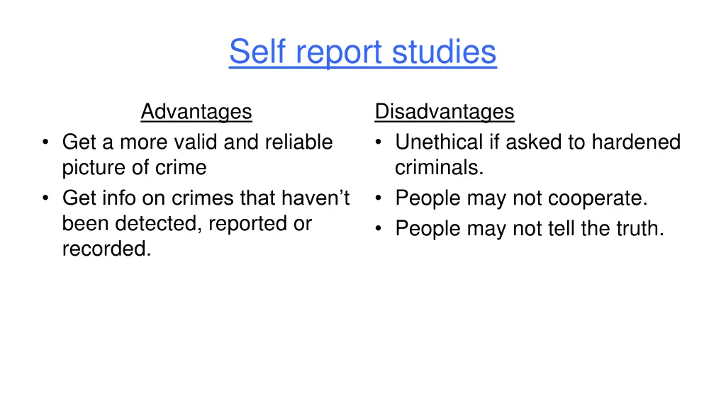 self report studies 2