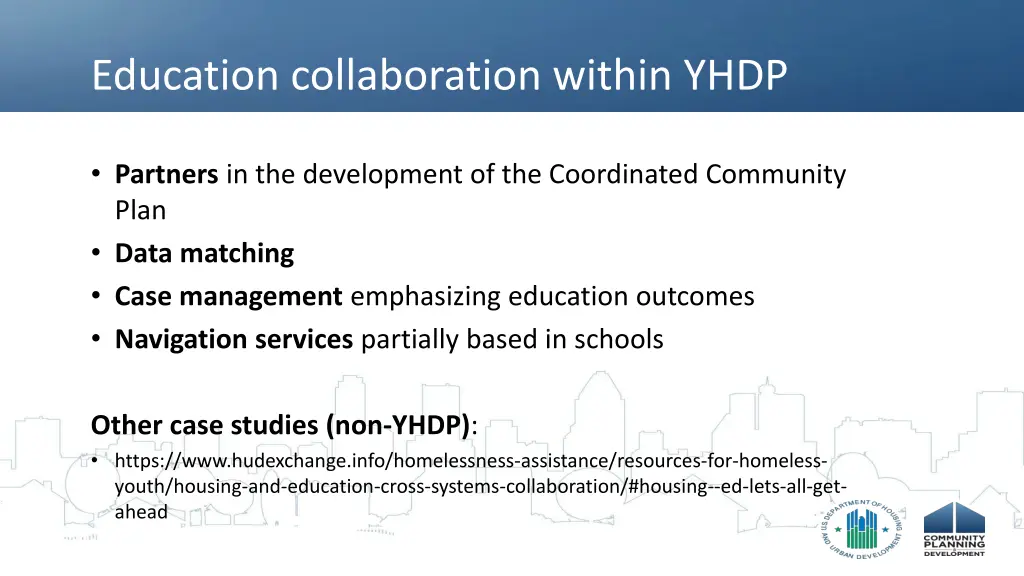 education collaboration within yhdp