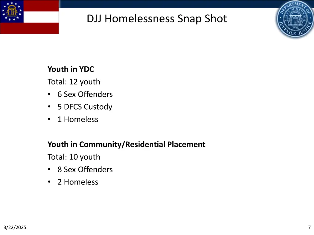 djj homelessness snap shot