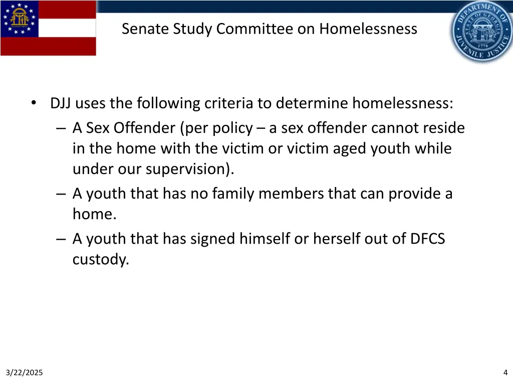 senate study committee on homelessness 1