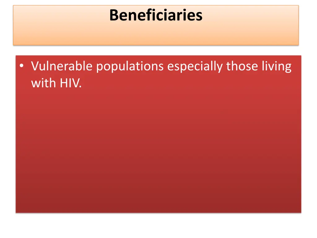 beneficiaries