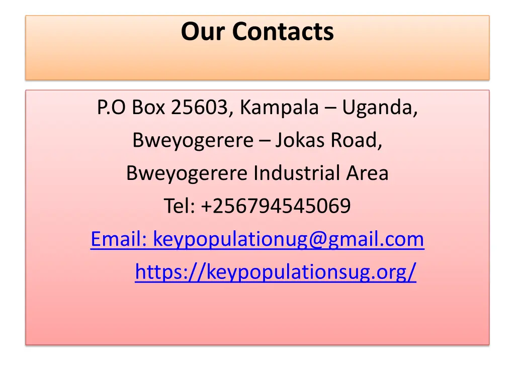 our contacts
