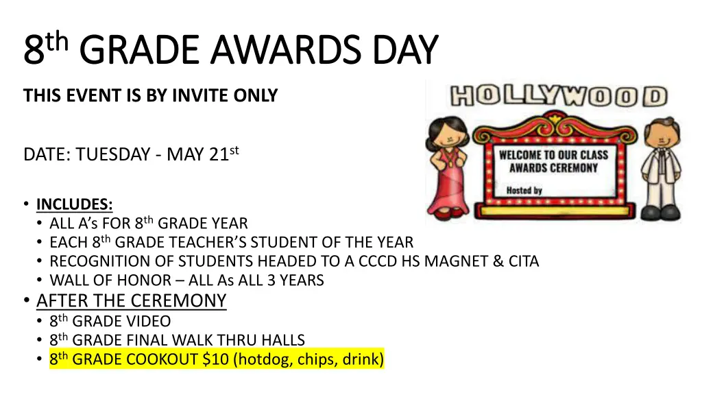 8 8 th th grade awards day grade awards day