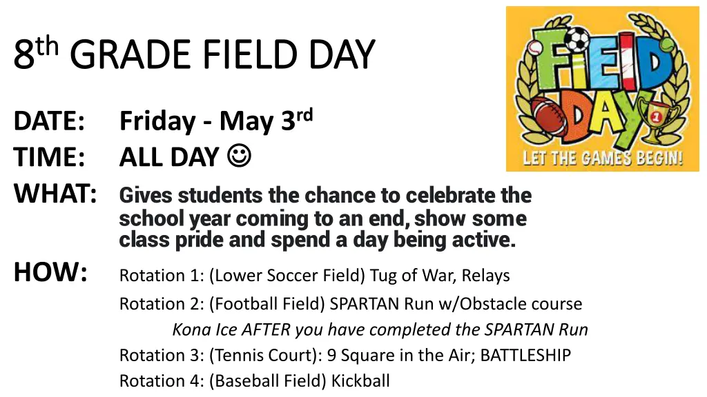 8 8 th th grade field day grade field day