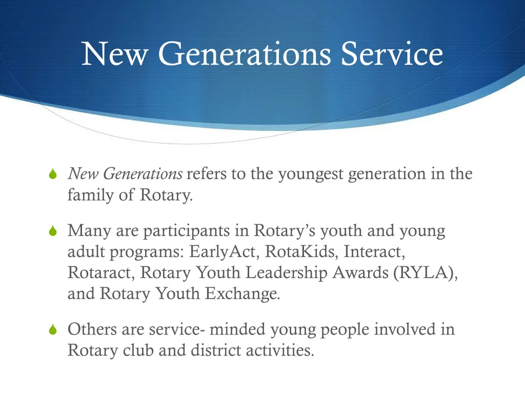 new generations service