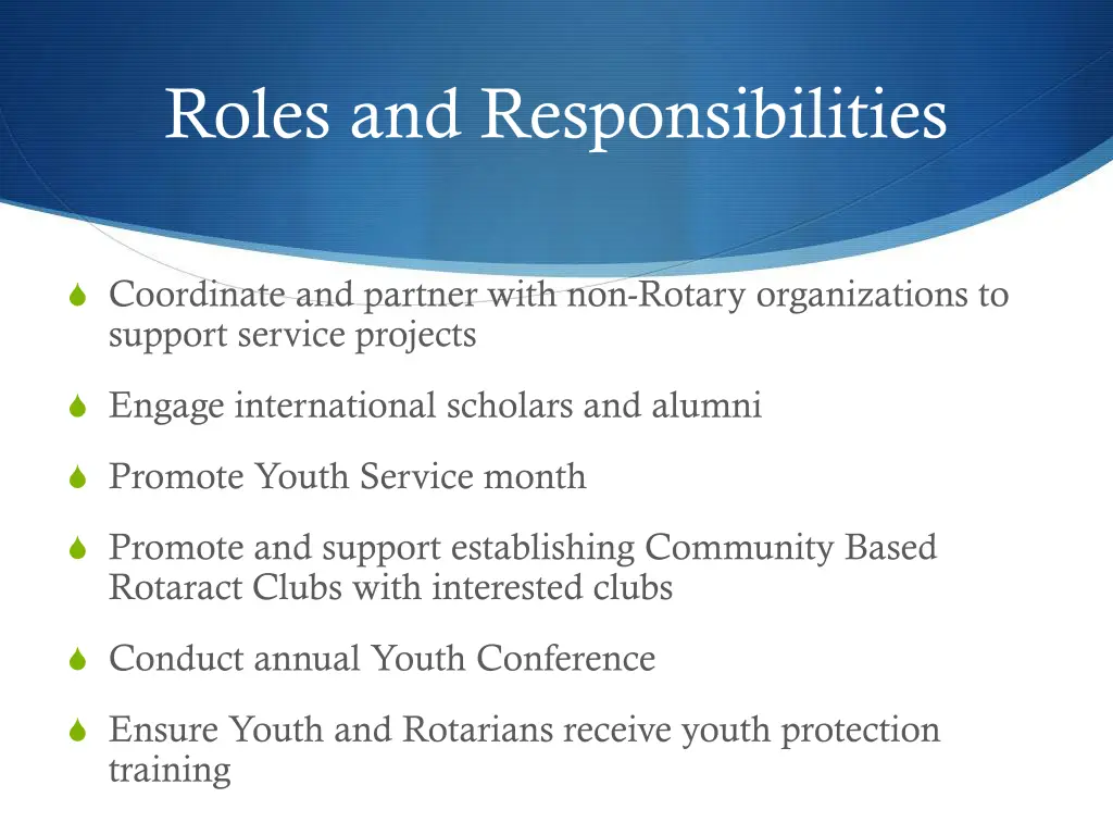 roles and responsibilities