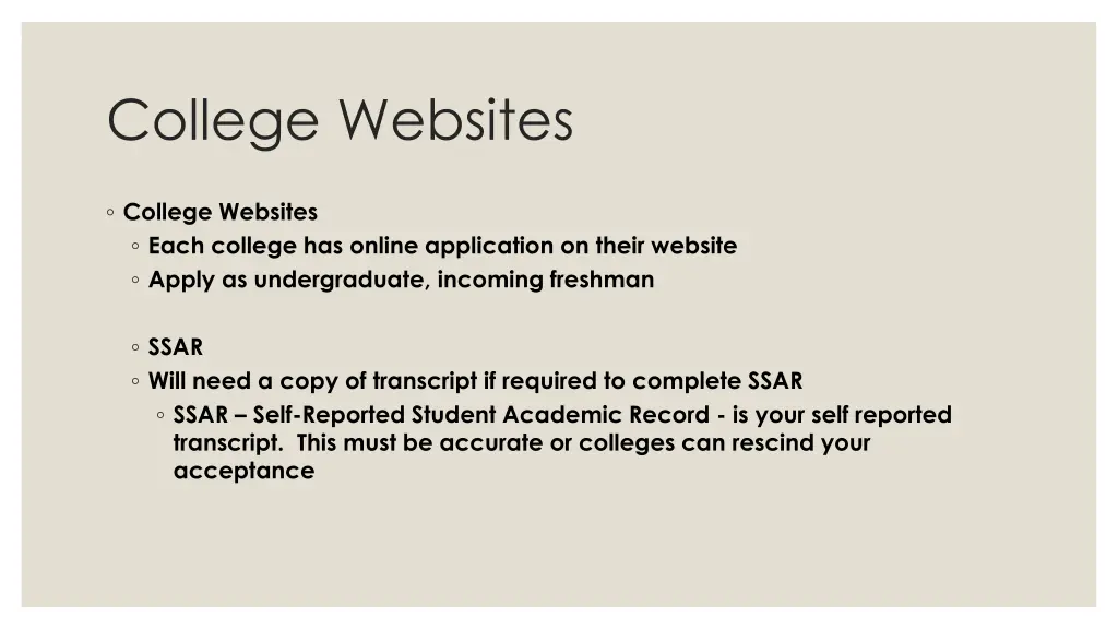 college websites