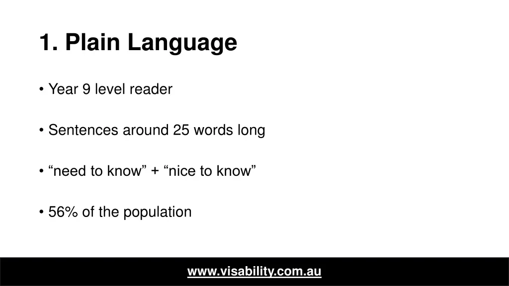 1 plain language