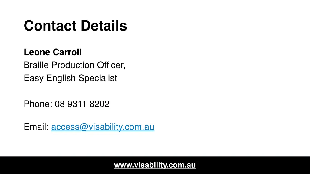 contact details