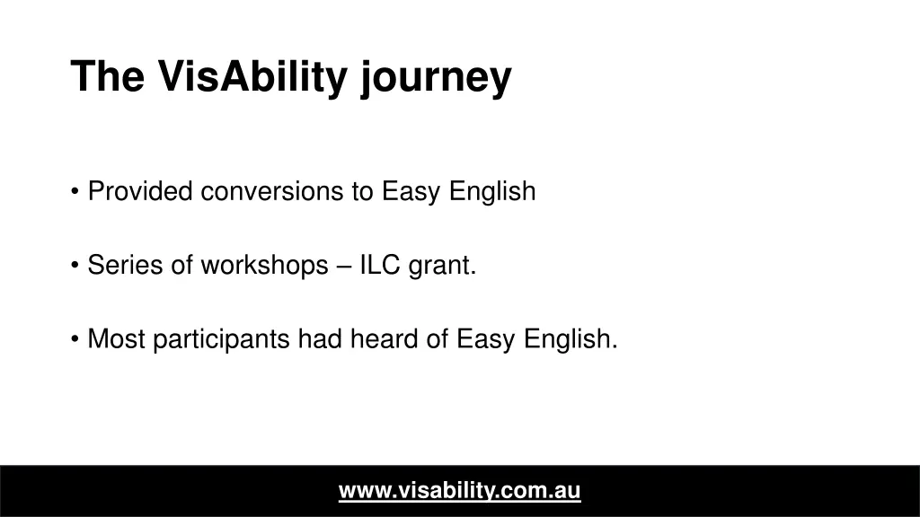 the visability journey