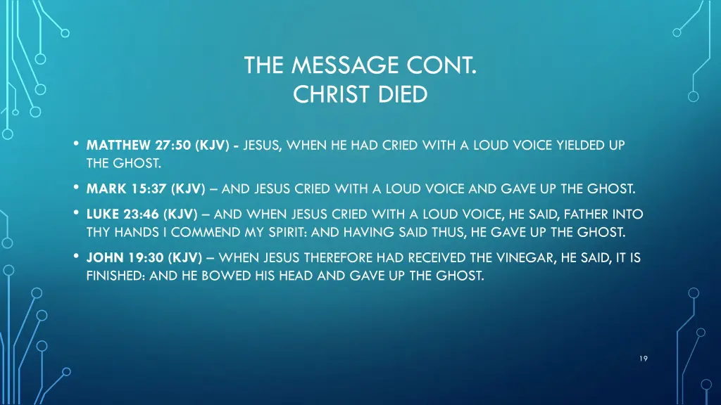 the message cont christ died
