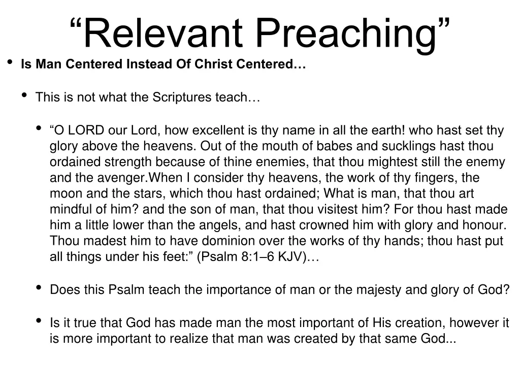 relevant preaching is man centered instead 1