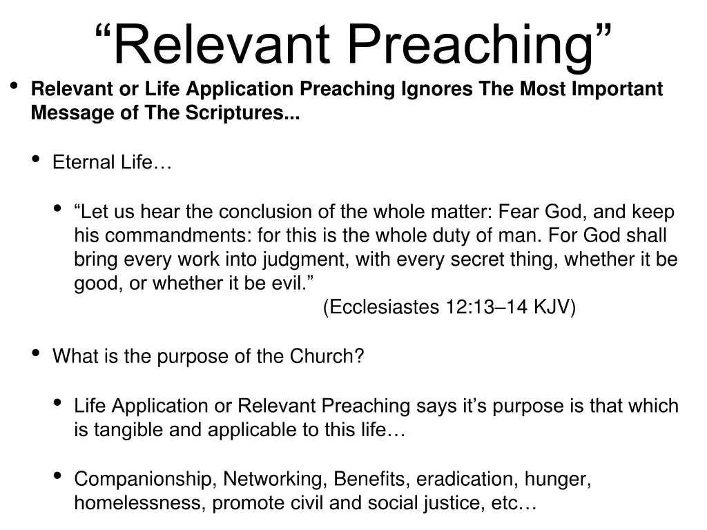 relevant preaching relevant or life application