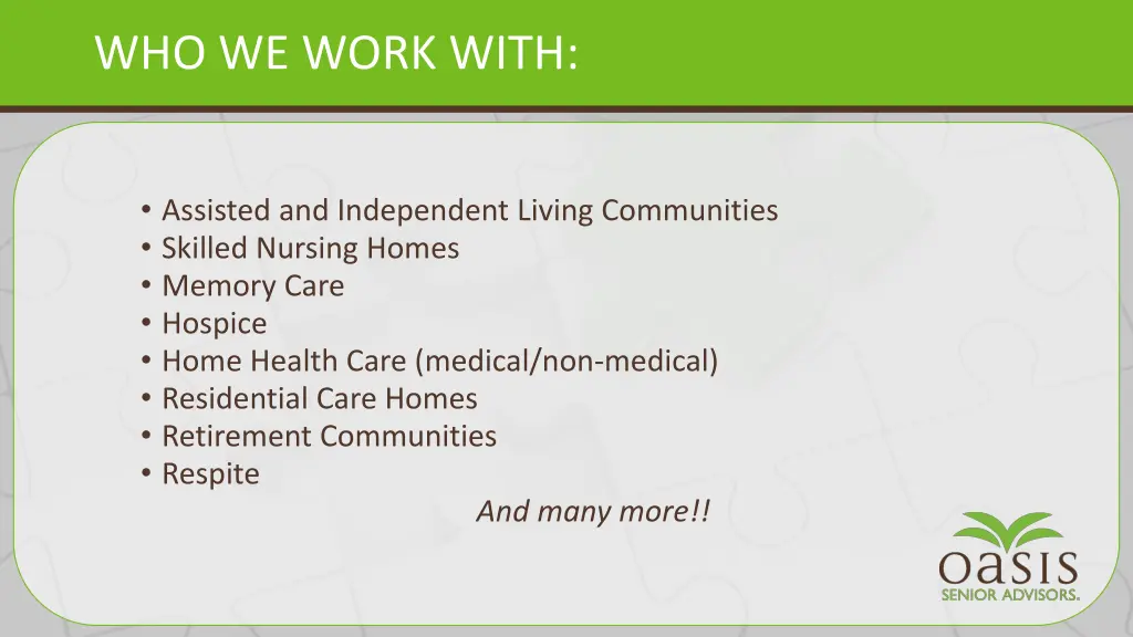 who we work with