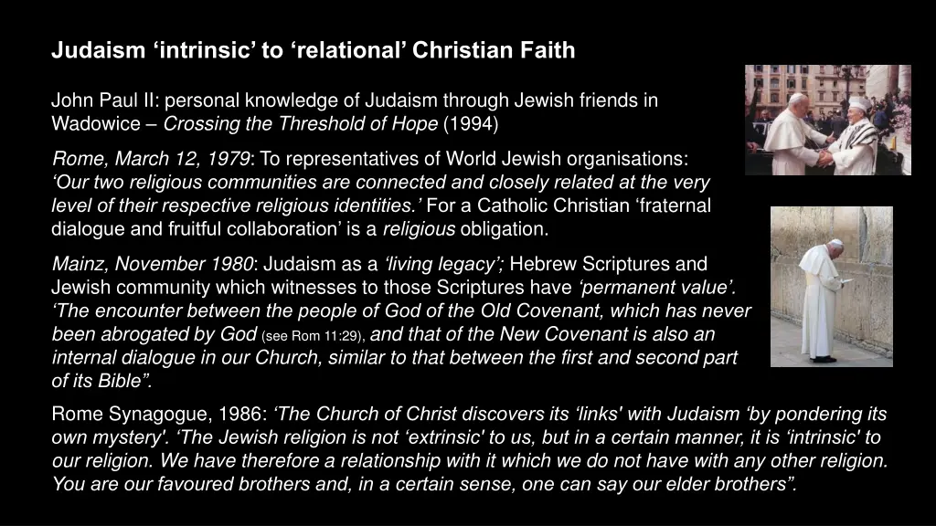 judaism intrinsic to relational christian faith