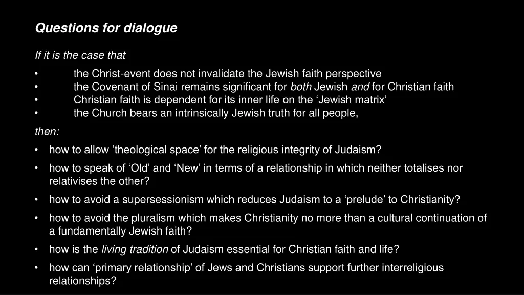 questions for dialogue