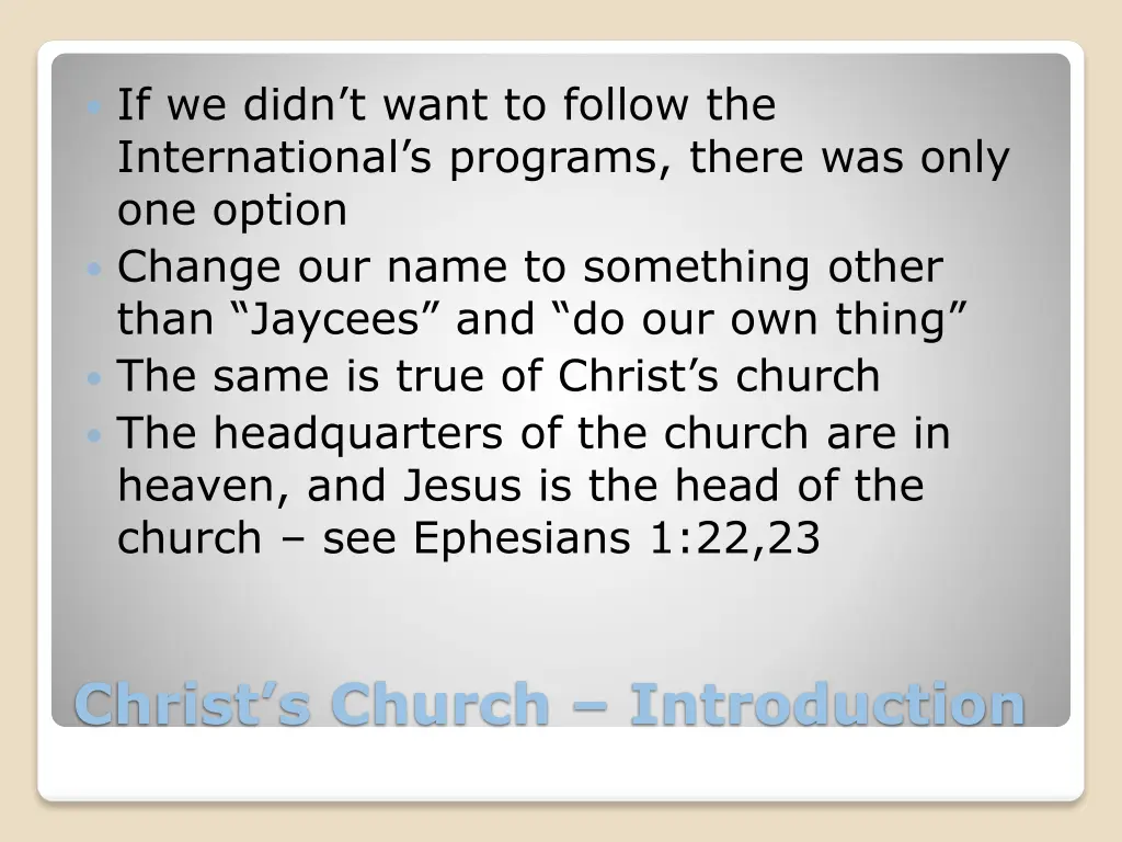if we didn t want to follow the international
