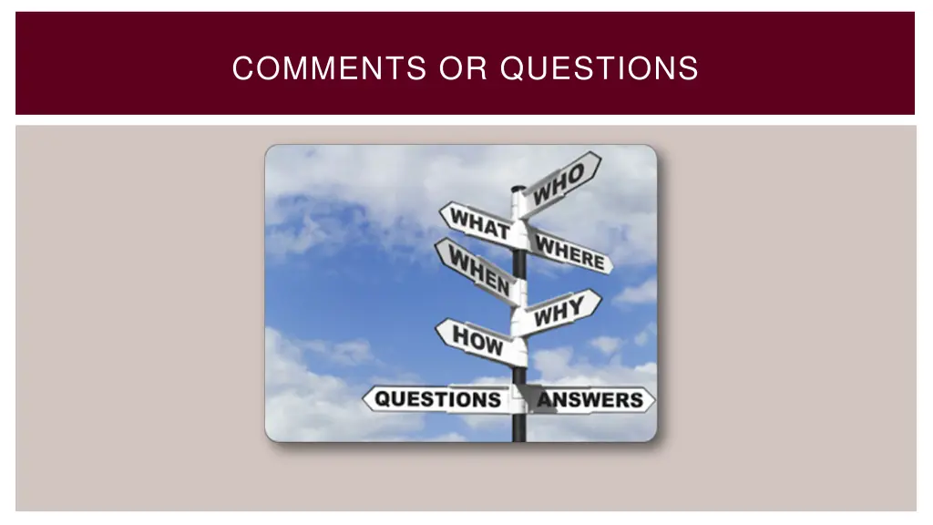 comments or questions