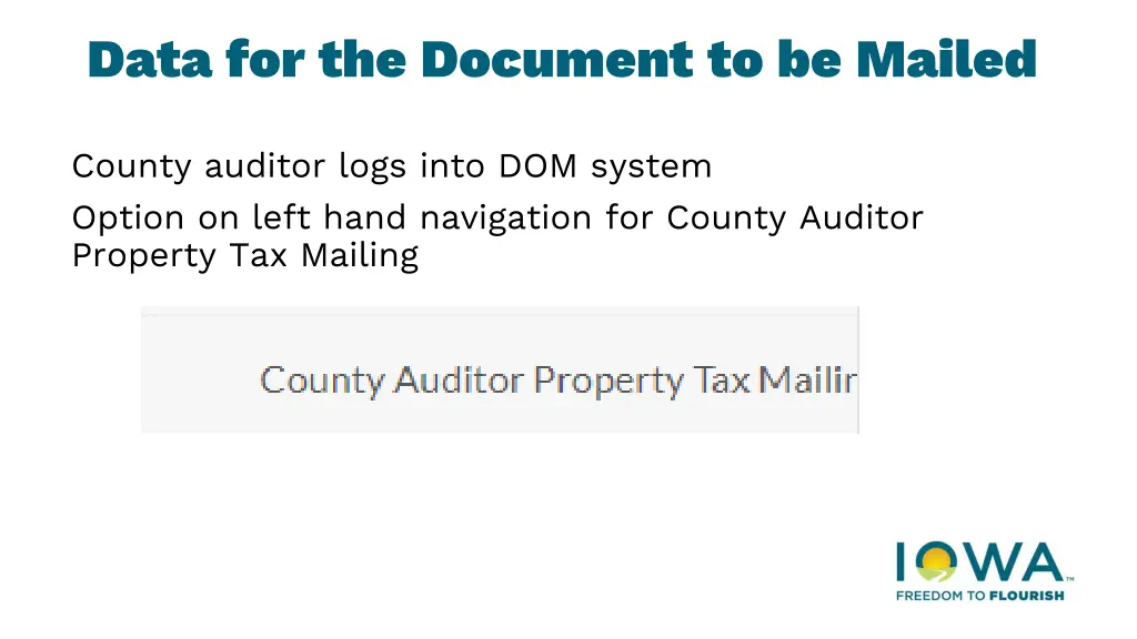 data for the document to be mailed 1