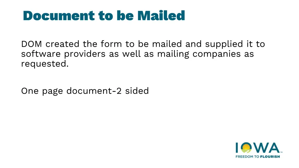document to be mailed