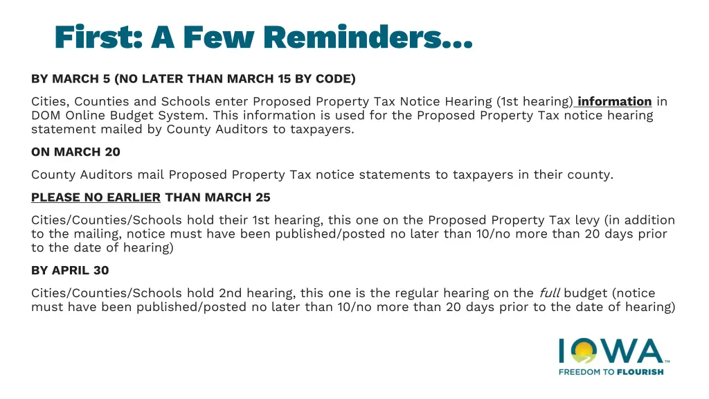 first a few reminders