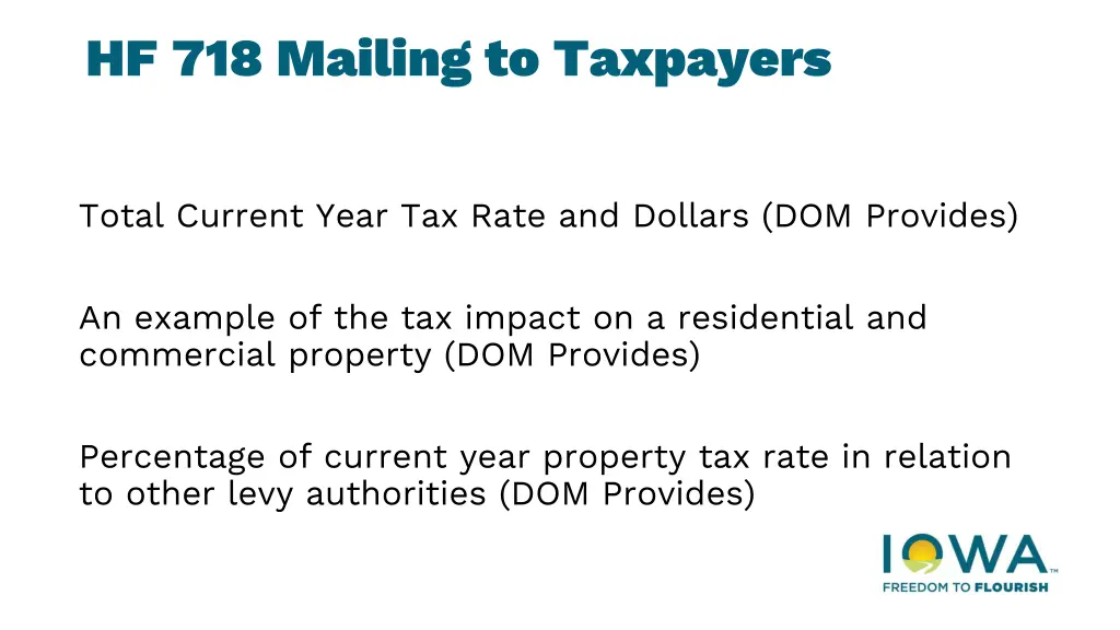 hf 718 mailing to taxpayers 1