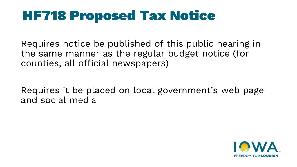 hf718 proposed tax notice