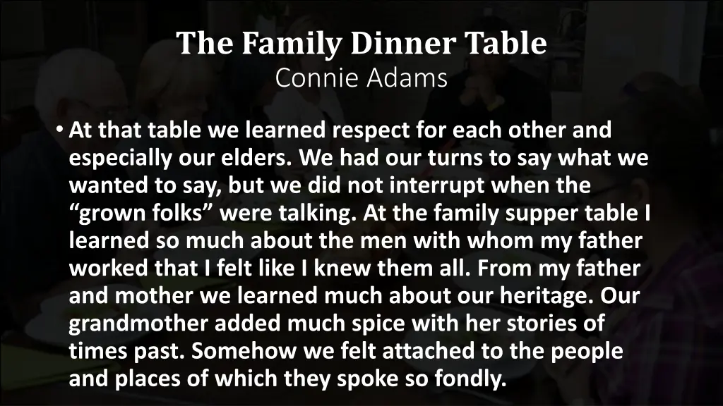 the family dinner table connie adams 3