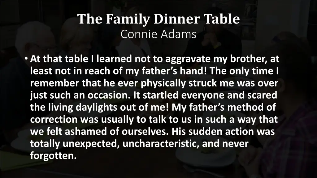 the family dinner table connie adams 4