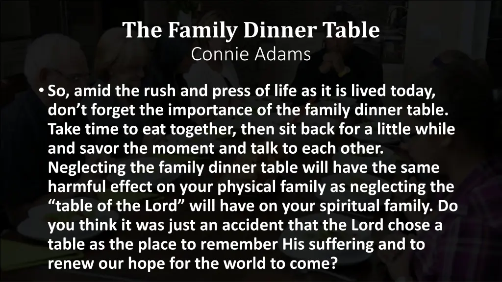 the family dinner table connie adams 5