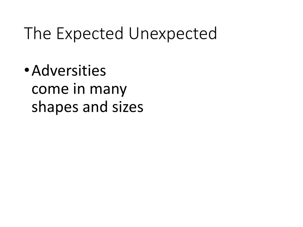 the expected unexpected