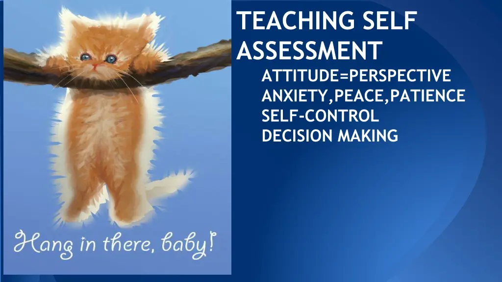teaching self assessment attitude perspective