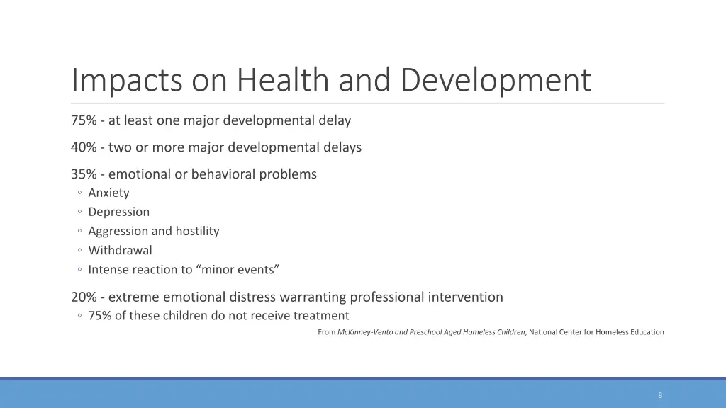 impacts on health and development 1