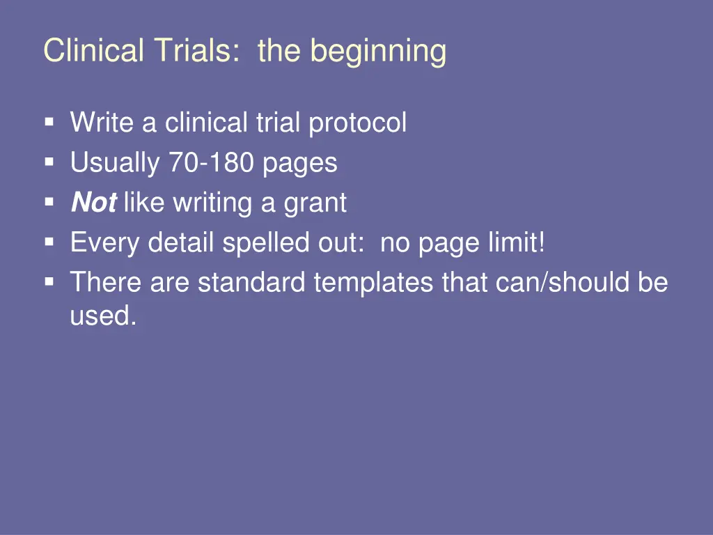 clinical trials the beginning
