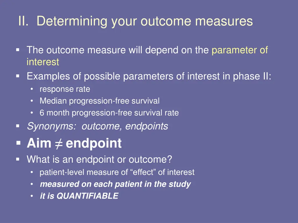 ii determining your outcome measures