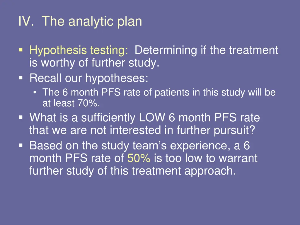 iv the analytic plan