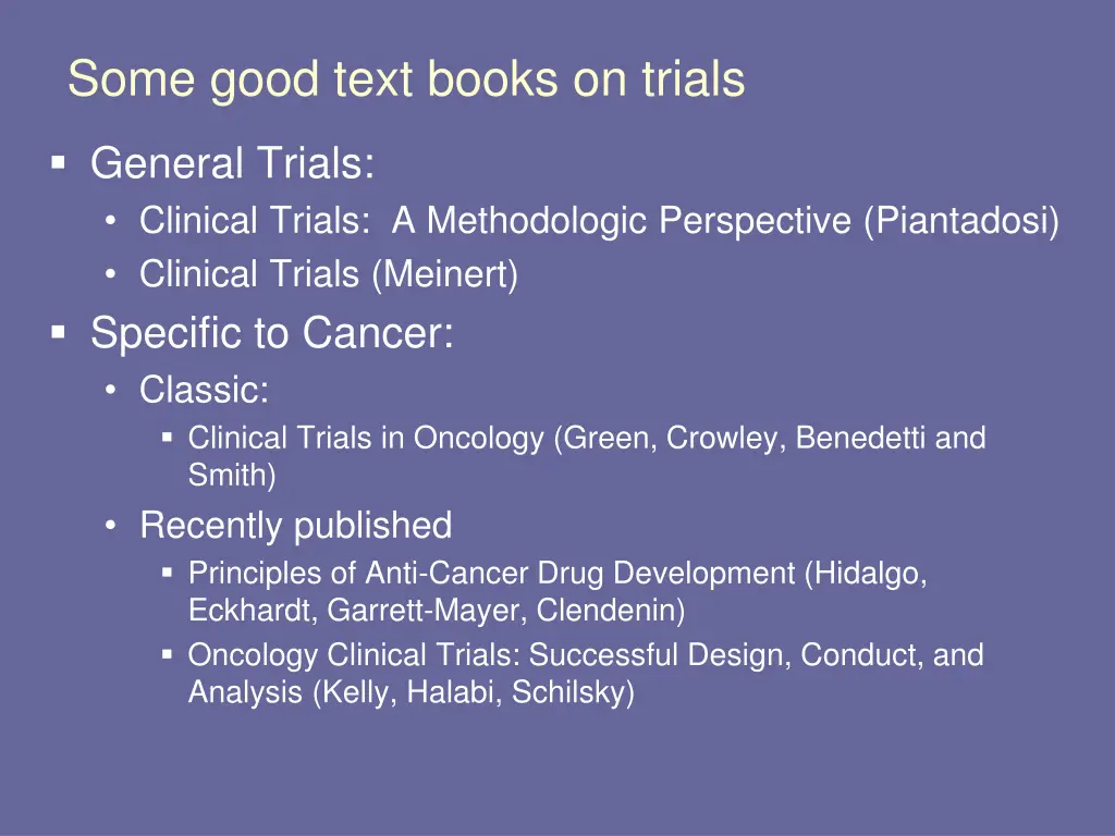 some good text books on trials