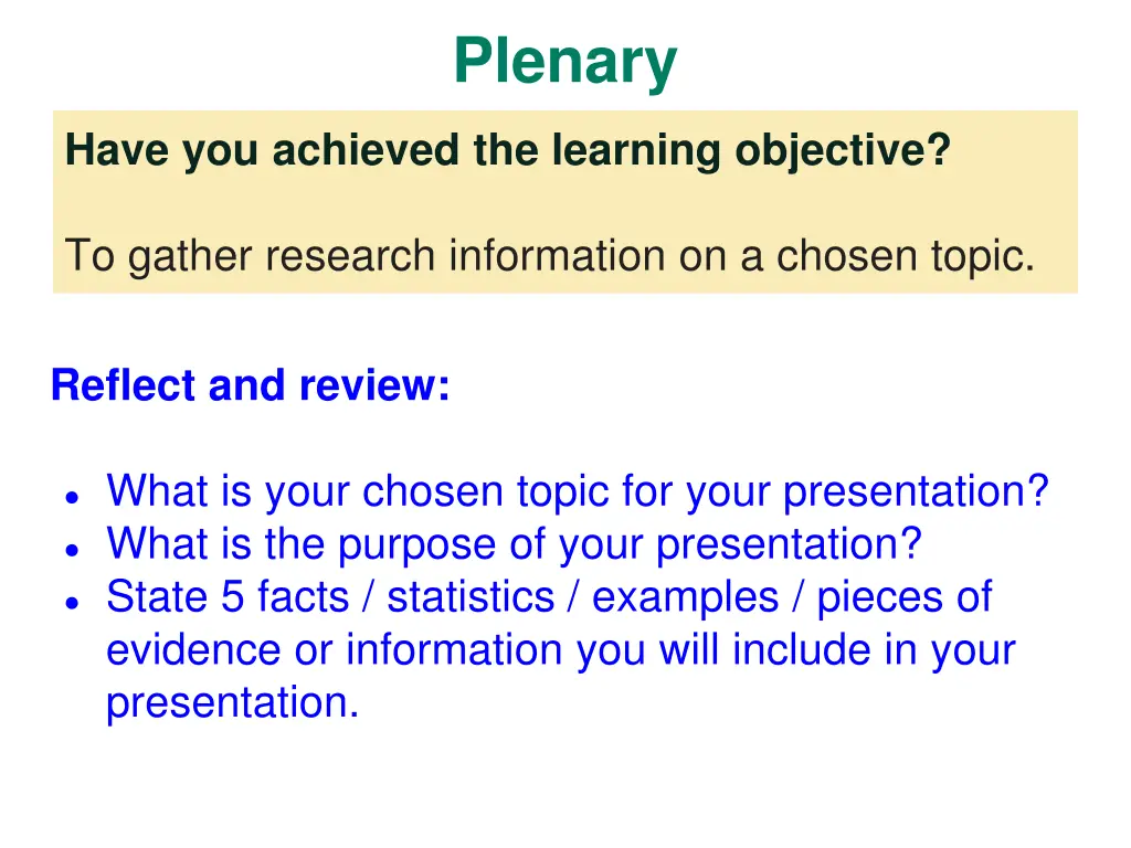 plenary